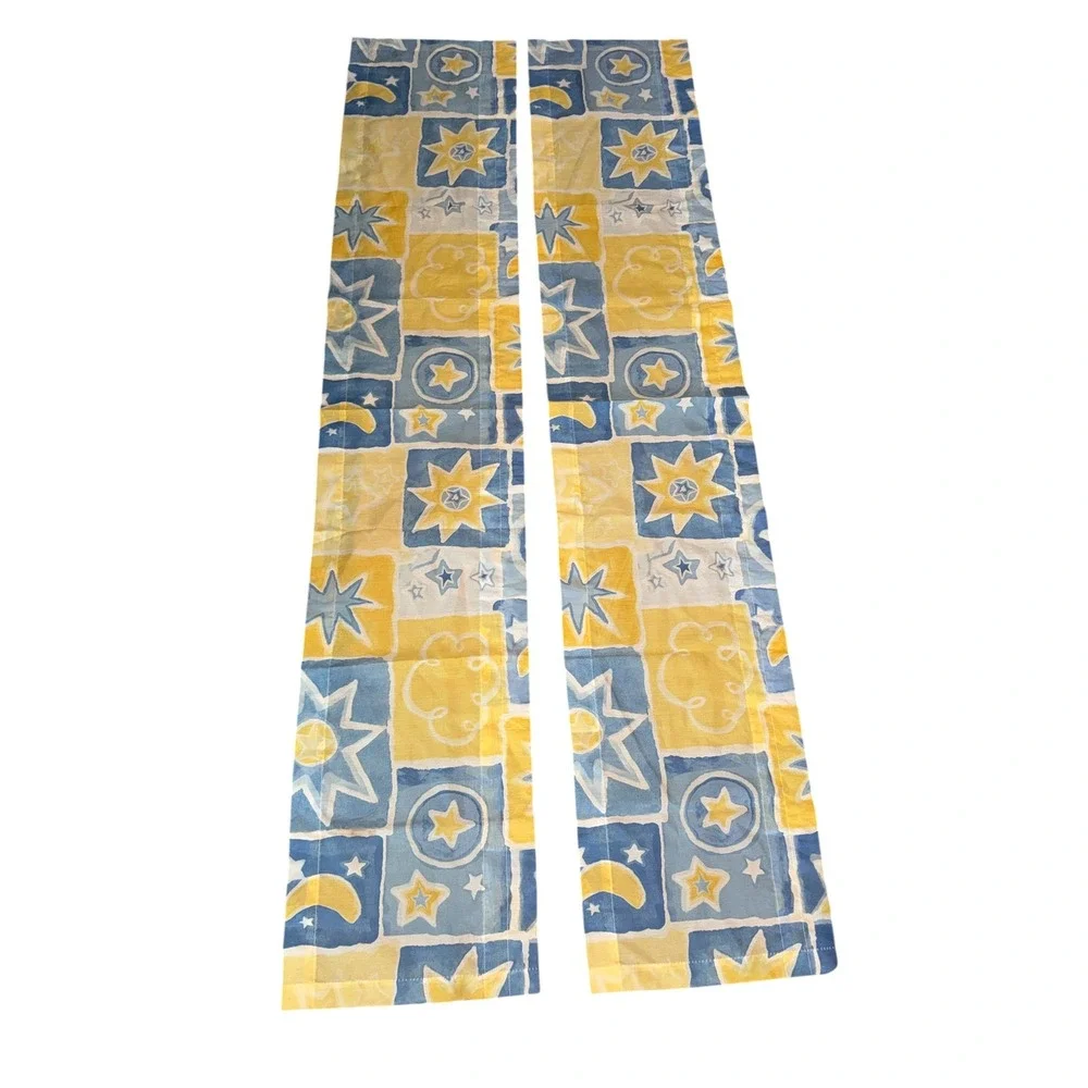 Vintage 90s Dan River Celestial Sun Moon Stars Valances 82x16